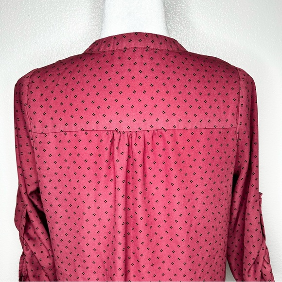 Papermoon By Stitch Fix Womens Patterned V-Neck Top Blouse 3/4 Sleeve Size S - Picture 7 of 10